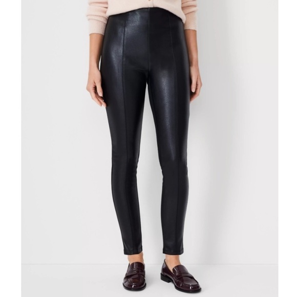 Ann Taylor Pants - Ann Taylor Faux Leather Side Zip Pants